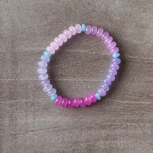 Trendy Glass Beaded Bracelet | Pink & Purple